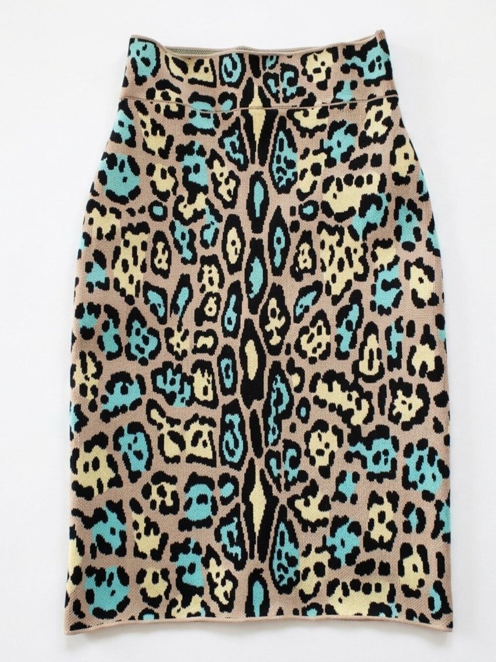 BCBG Max Azria High Waisted Multicolor Knit Leopard Bodycon Pencil Skirt XXS NWT